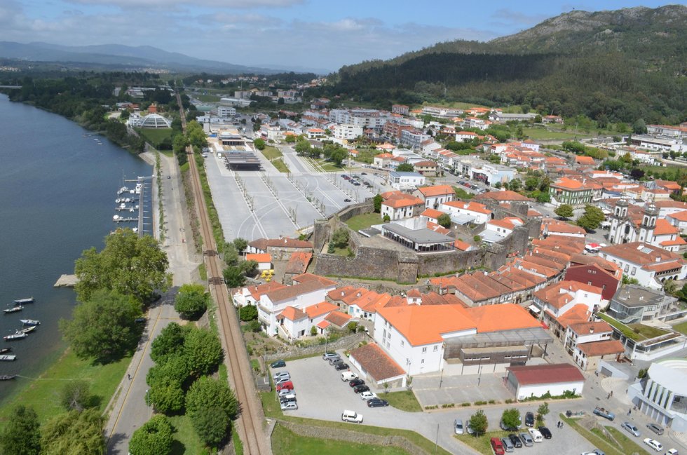Fotografia aérea do centro histórico de Vila Nova de Cerveira
