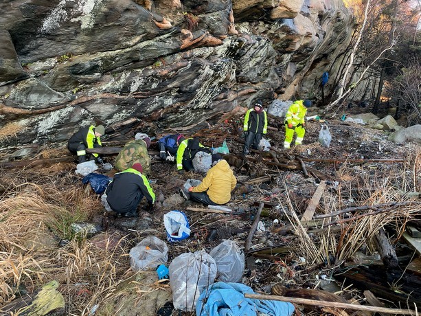 Picking nurdles and tonns of other debris on an island